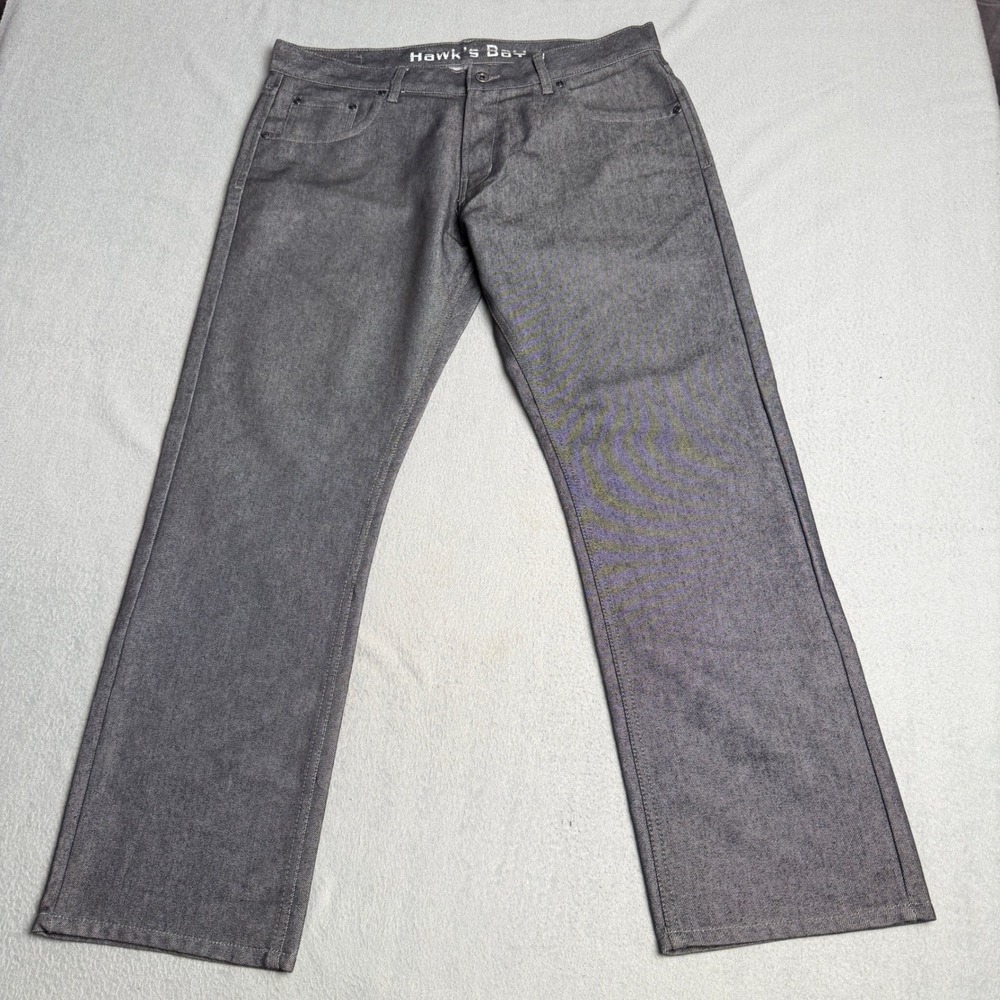 Hawk's Bay USA Mens Straight Leg Jeans Gray Denim Pants 34x30 (Tag 36x30)